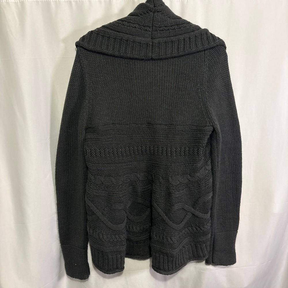 The Limited Womens XL Gray Cable Knit Shawl Collar Open Front Cardigan Sweater - Picture 4 of 8